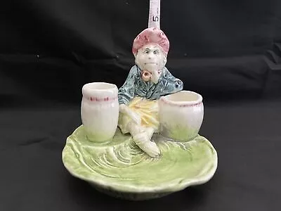 Antique Majolica Anthropomorphic Monkey Tobacco Pipe Match Stick Smoking Stand • $39