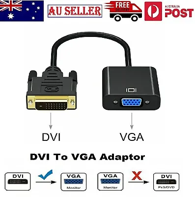 $10.88 • Buy DVI-D Male Tp VGA Female HDTV Adaptor Notebook Desktop Graphics Monitors 25-pin