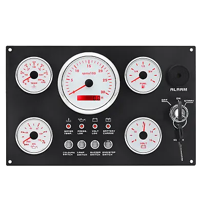  5 Gauge Set With Instrument Panel 0-3000RPM 7 Colors LED For Marine Boat Yacht  • $162.26