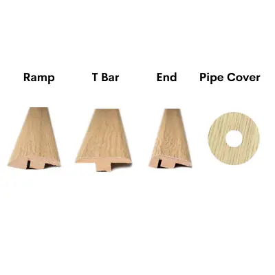 Light Oak Flooring Accessories Ramp Profile / End Profile / T Bar / Pipe Covers • £10.99