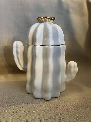 🌵Target Opalhouse Cactus Cookie Jar White & Gold Modern 9.5 H X 9 W GORGEOUS! • $27.95