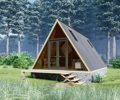 Custom Small Cabin House Plan With 3D Images And PDF For Blueprint Plans • $30