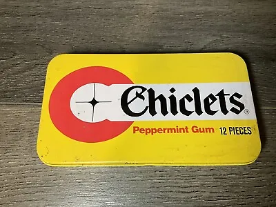 Vintage Chiclets Peppermint Gum ~ 12 Pieces Collector Tin ~ Hinged ~ Japan • $4