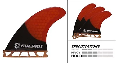 Carbon Fiber Honeycomb  Hybrid Futures Style Surfboard Fin - Orange Black - C4 • $56.99