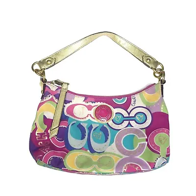 Coach Poppy Pop C Signature Shoulder Carry Colorful Small Bag Purse D1220-F19426 • $37.49