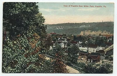 PA ~ Town View From Miller Park FRANKLIN Pennsylvania 1915 Venango Co Postcard  • $5.30