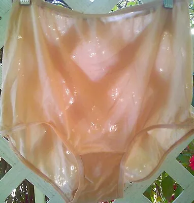 Vintage K~mart Cheeky Peach Sheer Nylon Sissy Panty Brief 9 • $7.99