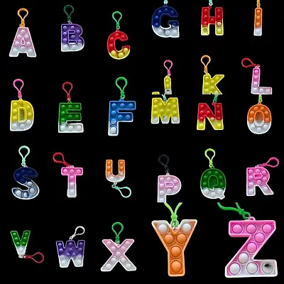 £2.85 • Buy Pop Push Bubble Letters Keyrings Sensory Fidget Kids Adults Noodles Party Bags