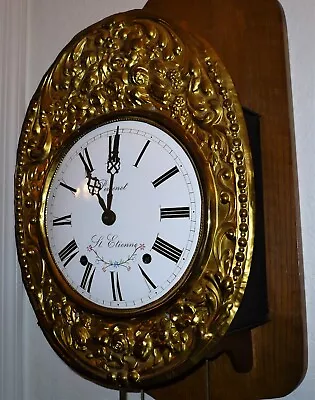 $580 • Buy Beautiful Comtoise Morbier French Wall Clock Signed Perrenet St. Etienne