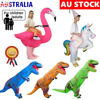 Child Adult Inflatable Dinosaur Halloween Costume Kid Boy Jurassic Blow Up T-Rex • $19.99