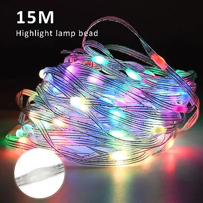 USB 15M RGBIC Bluetooth Pixel WS2812B LED Fairy String Lights Addressable IP65 • $31.99