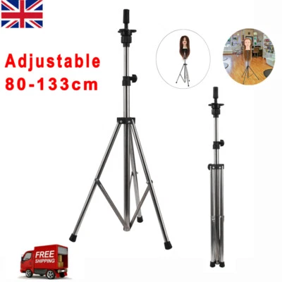 £15.99 • Buy Adjustable Wig Training Head Stand Salon Mannequin Hairdressing Tripod Holder UK