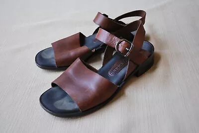 Vintage Womens Leather Sandals Brown ENZO ANGIOLINI Size 5 1/2 5.5 • $27.99