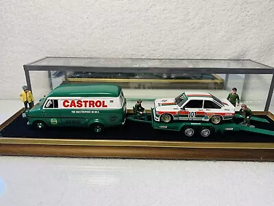 Spark/ Minichamps 1:43 Castrol Ford Transit /Escort Mk2 Rally Code 3 Diorama • £97.50