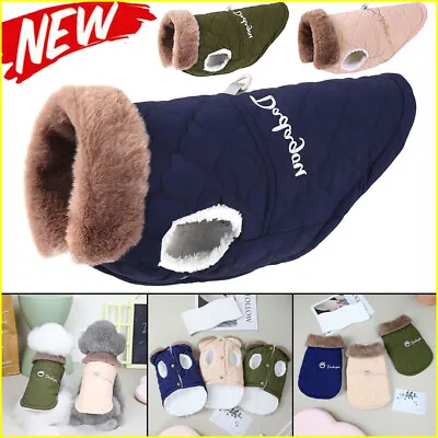 £6.35 • Buy Warm Fleece Padded Dog Puppy Coat Winter Jacket Vest Clothes Apparel Waterproof
