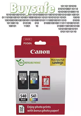 Genuine Original PG-540 CL-541 Combo For Canon Pixma MG3150 MG3250 MG3550 MG3650 • £40.48