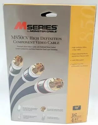 Monster M850CV-16 Series 850 High Definition Component Video Cable Silver 16ft • $39.88