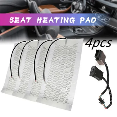 4Pcs Universal Car Seat Carbon Fiber Heated Cushion Seat Heater Pad Switch Kit • $39.90