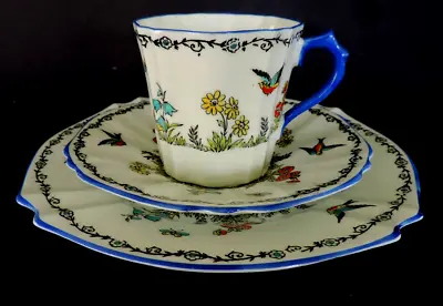 Vintage / Art Deco China Tea Set TrioCollingwood.Hand Enamelled.VGC.5226. • £14.95