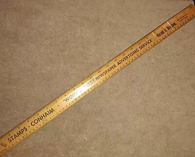 Vtg 24” Stamps-Conhaim Austin Texas Newspapers Picas Ruler • $35