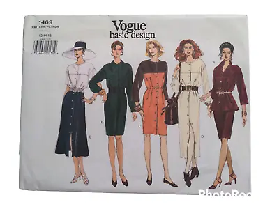 Vogue Basic Design #1469 - Ladies Peplum Top - Skirt & Dress Pattern 12-16 Ff • $12.25