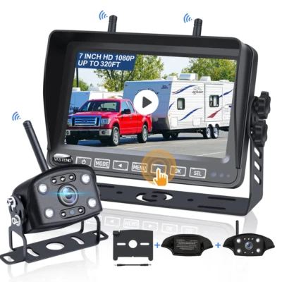 VASTEND Reversing Camera Wireless HD 1080P 7  Monitor & IP69 Waterproof • £65.99