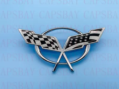 1997 - 2004 Corvette C5 Front Nose Emblem Emblem Chrome Flag • $18.89