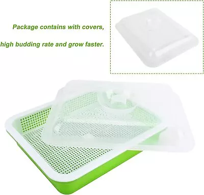 4× Seed Sprouter Tray With Lid BPA Free Bean Sprout Grower Sprouting Seeds Tray • $27.25