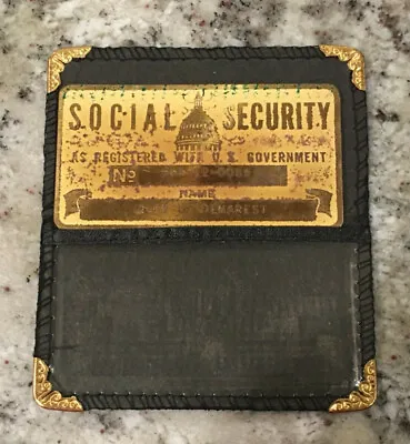 Vintage Antique Metal U.S. Government Social Security ID Card • $15