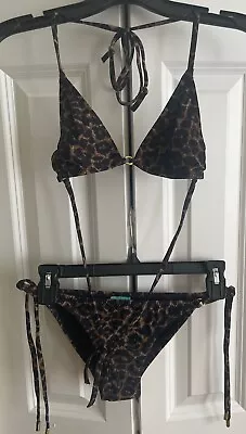 Melissa Odabash NWOT  Safari Animal Print Two Piece Bikini Size 42 Italy US M • $88