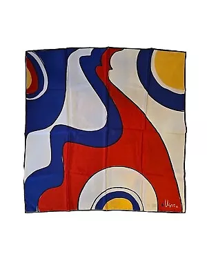 Vintage 60's  VERA Neumann Scarf ~ Red White & Blue 25 X 26   • $22.99