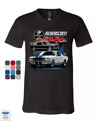 Ford Mustang 1969 Shelby GT350 GT500 V-Neck T-Shirt American Muscle Car Tee • $18.16