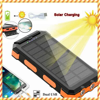 $23.99 • Buy 300000mAh Portable Power Bank Solar Panel Dual USB External Battery Pack Charge