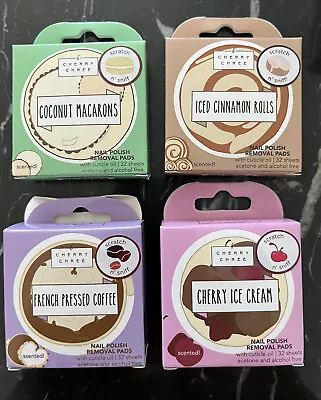 4X Nail Polish Remover Pads  Scented Set - Total 128 Pads Cherry Chree Lot Of 4 • $8.95