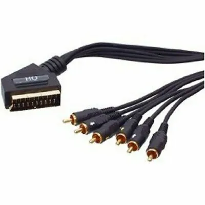 £6.62 • Buy 1.5m 21 PIN SCART Lead To 6 PHONO / 6x RCA VIDEO & AUDIO CABLE TV Sky DVD
