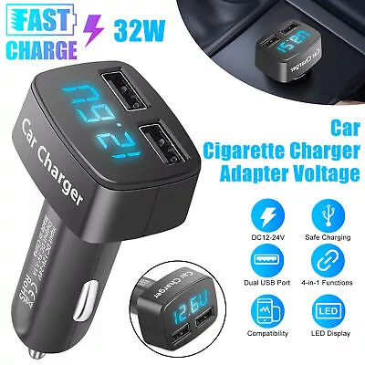 4-in-1 3.1A Dual USB Ports Car Cigarette Charger Adapter Voltage Current Tester • $9.98