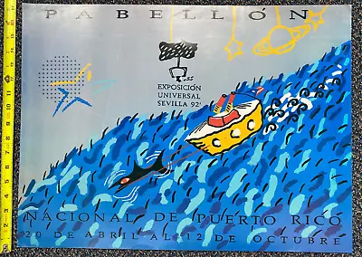 Puerto Rico 1992 Expo. Universal Sevilla PABELLON NACIONAL PR Poster 23 X17  • $25.99