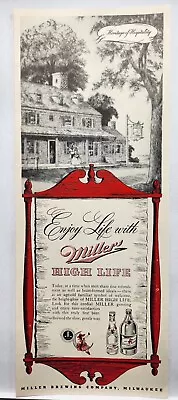 1943 Miller High Life Beer Farmhouse Vintage Print Ad Man Cave Art Deco Poster • $10.88