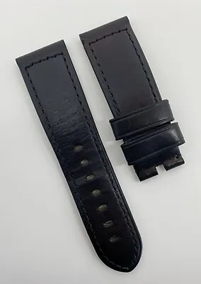 $120 • Buy Authentic Officine Panerai 24mm X 22mm Black Calfskin Leather Watch Strap OEM