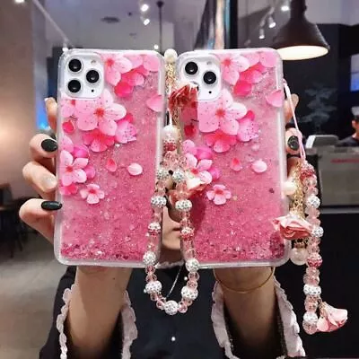 Liquid Quicksand Flow Glitter Gel Flower Bracelet For Various Phone Case Covers • $8.79