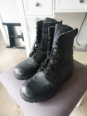 £49 • Buy Vintage Topside Black Leather Combat Boots - British Army Issue -  UK Size 6M
