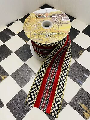 (1 Yard) Mackenzie Childs HIGHLAND RIBBON Courtly Check • $9