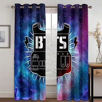 BTS Bangtan Figure Korea Idols Bedroom Curtains Ring Blackout Door Decor Protect • $98.64