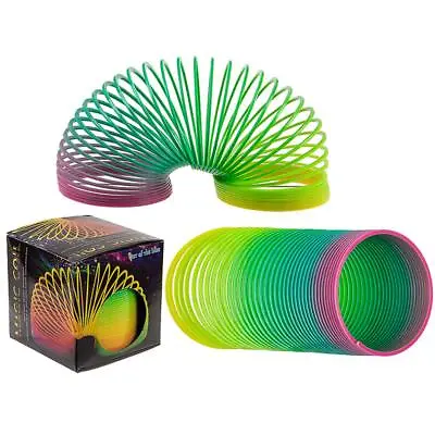 2x LARGE RAINBOW SPRING COIL Slinky Fun Kids Toy Magic Stretchy Bouncing Bendy • £6.99