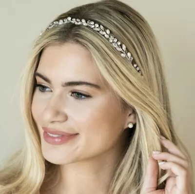 BOHEMIA SILVER CRYSTAL AND PEARL DELICATE HAIR VINE/ Hair Piece/Wedding Hair • £0.99