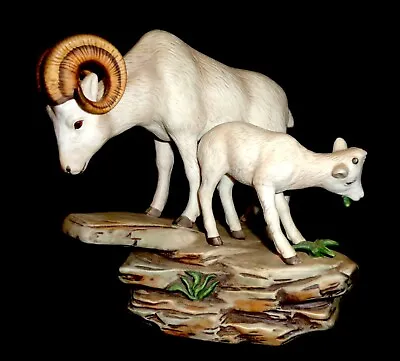 Vintage Masterpiece Porcelain By Homco Mountain Goat And Baby 1984 • $28.99