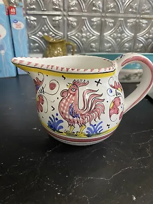 Vintage Filli Mari Deruta Italy Hand Painted Rooster Ceramic Pitcher • $13