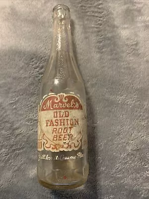 Vintage Marvel’s Root Beer Soda Bottle A W Marvel & Sons Ridgely Maryland 1941 • $15