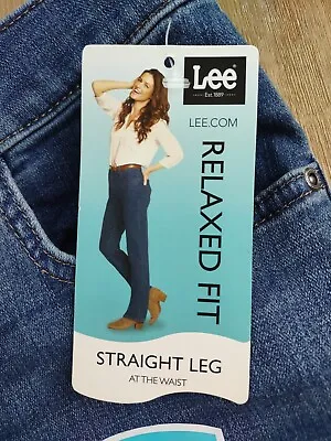Women's Lee Relaxed Meridian Straight Leg Blue Jeans Size 18S NWT • $19.35