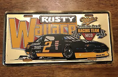 Vintage Rusty Wallace #2 Miller Genuine Draft Grand Prix GOLD License Plate • $24.99